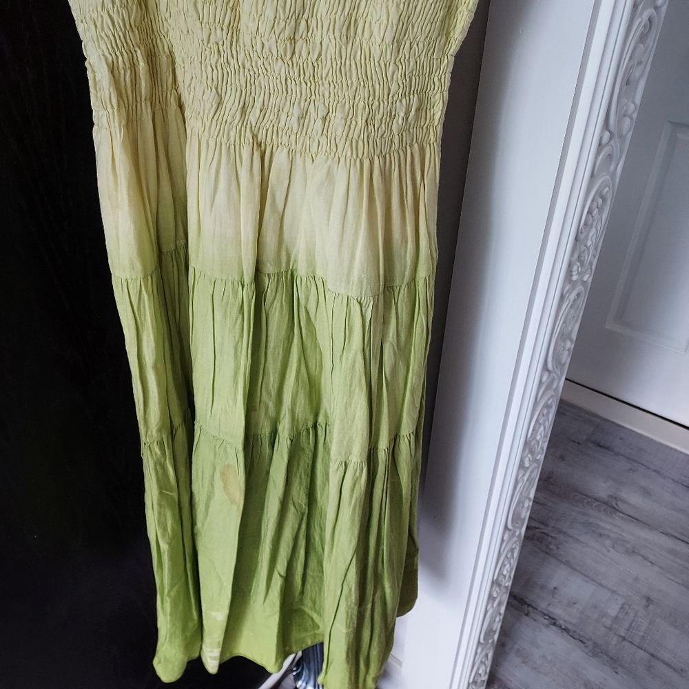 Strapless Shirred Top Dress